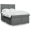 Image de vidaXL Sommier à lattes de lit avec matelas Gris foncé 140x190cm Tissu