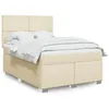 Image de vidaXL Sommier à lattes de lit avec matelas Crème 140x190 cm Tissu