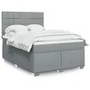 Image de vidaXL Sommier à lattes de lit avec matelas Gris clair 140x190cm Tissu
