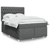 Image de vidaXL Sommier à lattes de lit avec matelas Gris foncé 140x190cm Tissu