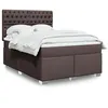 Image de vidaXL Sommier à lattes de lit avec matelas Marron foncé 140x190 cm