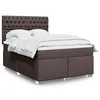 Image de vidaXL Sommier Ã  lattes de lit avec matelas Marron foncÃ© 140x190 cm