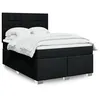 Image de vidaXL Sommier à lattes de lit avec matelas Noir 140x200 cm Tissu