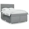 Image de vidaXL Sommier à lattes de lit avec matelas Gris clair 140x200cm Tissu