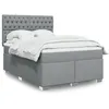 Image de vidaXL Sommier Ã  lattes de lit avec matelas Gris clair 140x200cm Tissu