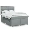 Image de vidaXL Sommier à lattes de lit avec matelas Gris clair 140x200cm Tissu