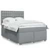 Image de vidaXL Sommier Ã  lattes de lit avec matelas Gris clair 140x200cm Tissu