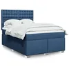 Image de vidaXL Sommier à lattes de lit avec matelas Bleu 140x200 cm Tissu