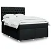 Image de vidaXL Sommier à lattes de lit avec matelas Noir 160x200 cm Tissu
