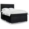 Image de vidaXL Sommier Ã  lattes de lit avec matelas Noir 160x200 cm Tissu