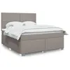 Image de vidaXL Sommier à lattes de lit avec matelas Taupe 180x200 cm Tissu