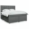Image de vidaXL Sommier à lattes de lit avec matelas Gris foncé 180x200cm Tissu