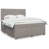Image de vidaXL Sommier à lattes de lit avec matelas Taupe 180x200 cm Tissu