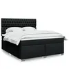 Image de vidaXL Sommier à lattes de lit avec matelas Noir 180x200 cm Tissu