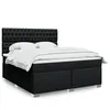 Image de vidaXL Sommier Ã  lattes de lit avec matelas Noir 180x200 cm Tissu