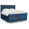 Image de vidaXL Sommier à lattes de lit avec matelas Bleu 180x200 cm Tissu