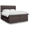 Image de vidaXL Sommier à lattes de lit avec matelas Marron foncé 200x200 cm