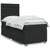 Image de vidaXL Sommier Ã  lattes de lit avec matelas Noir 90x200 cm Similicuir