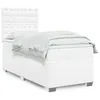 Image de vidaXL Sommier à lattes de lit avec matelas Blanc 90x200 cm Similicuir