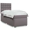 Image de vidaXL Sommier à lattes de lit avec matelas Gris 100x200 cm Similicuir