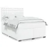 Image de vidaXL vidaXL Sommier à lattes de lit avec matelas Blanc 140x190cm Similicuir