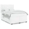 Image de vidaXL Sommier à lattes de lit avec matelas Blanc 140x200cm Similicuir