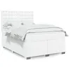Image de vidaXL Sommier Ã  lattes de lit avec matelas Blanc 140x200cm Similicuir