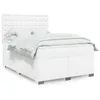 Image de vidaXL Sommier à lattes de lit avec matelas Blanc 160x200cm Similicuir