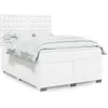 Image de vidaXL Sommier Ã  lattes de lit avec matelas Blanc 160x200cm Similicuir