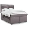 Image de vidaXL Sommier à lattes de lit avec matelas Gris 160x200 cm Similicuir