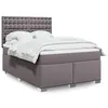 Image de vidaXL Sommier Ã  lattes de lit avec matelas Gris 160x200 cm Similicuir