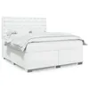 Image de vidaXL Sommier à lattes de lit avec matelas Blanc 180x200cm Similicuir