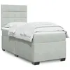 Image de vidaXL Sommier à lattes de lit et matelas Gris clair 90x190 cm Velours