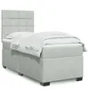 Image de vidaXL Sommier Ã  lattes de lit et matelas Gris clair 90x190 cm Velours