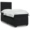 Image de vidaXL Sommier à lattes de lit avec matelas Noir 90x190 cm Velours
