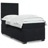 Image de vidaXL Sommier à lattes de lit avec matelas Noir 90x200 cm Velours
