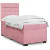 Image de vidaXL Sommier à lattes de lit avec matelas Rose 90x200 cm Velours