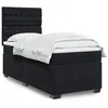 Image de vidaXL Sommier à lattes de lit avec matelas Noir 90x200 cm Velours