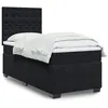 Image de vidaXL Sommier à lattes de lit avec matelas Noir 90x200 cm Velours