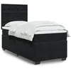 Image de vidaXL Sommier Ã  lattes de lit avec matelas Noir 90x200 cm Velours