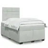 Image de vidaXL Sommier à lattes de lit et matelas Gris clair 120x200cm Velours