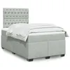 Image de vidaXL Sommier à lattes de lit et matelas Gris clair 120x200cm Velours
