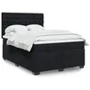 Image de vidaXL Sommier à lattes de lit avec matelas Noir 140x190 cm Velours