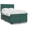 Image de vidaXL Sommier à lattes de lit et matelas Vert foncé 140x190cm Velours