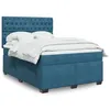 Image de vidaXL Sommier Ã  lattes de lit et matelas bleu 140x190 cm velours