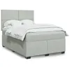 Image de vidaXL Sommier à lattes de lit et matelas Gris clair 140x200cm Velours
