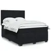 Image de vidaXL Sommier à lattes de lit avec matelas Noir 140x200 cm Velours