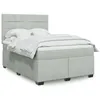 Image de vidaXL Sommier à lattes de lit et matelas Gris clair 140x200cm Velours