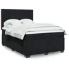 Image de vidaXL Sommier à lattes de lit avec matelas Noir 140x200 cm Velours
