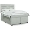Image de vidaXL Sommier à lattes de lit et matelas Gris clair 160x200cm Velours